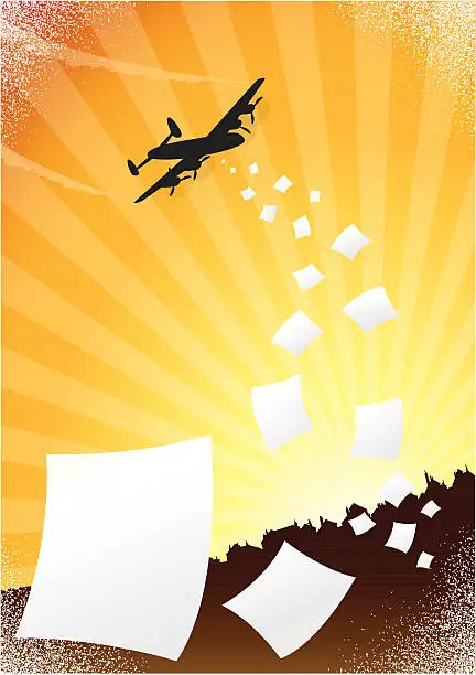Vector illustration of Plane flyering Leaflets on A4 Format