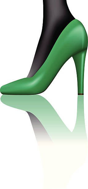 Sapato verde - ilustração de arte vetorial
