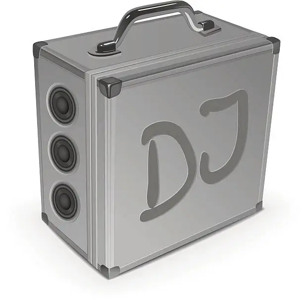 Vector illustration of DJ's aluminium case