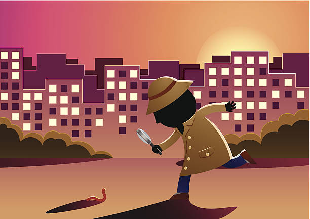 Twilight Detective vector art illustration