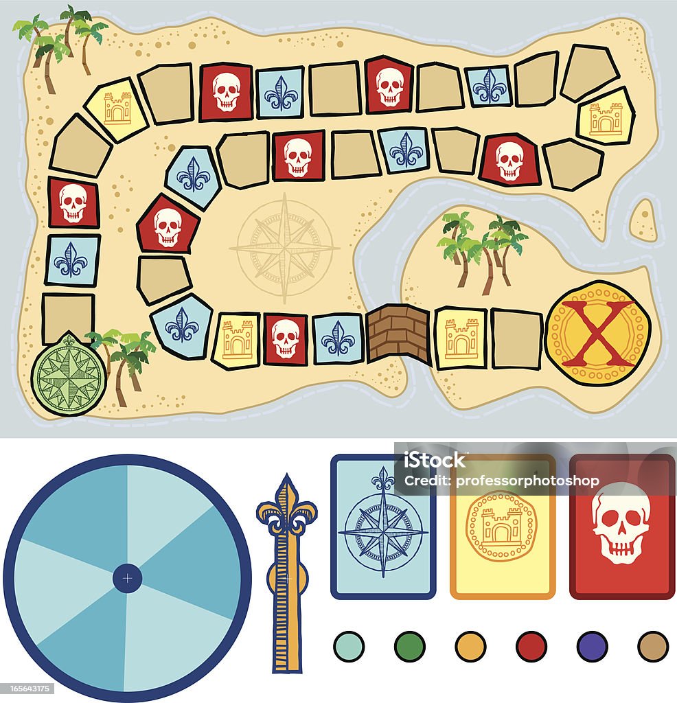 Isla del tesoro juego de mesa - arte vectorial de Juguete libre de derechos