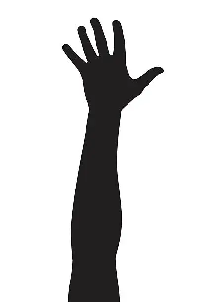 Vector illustration of reaching hand