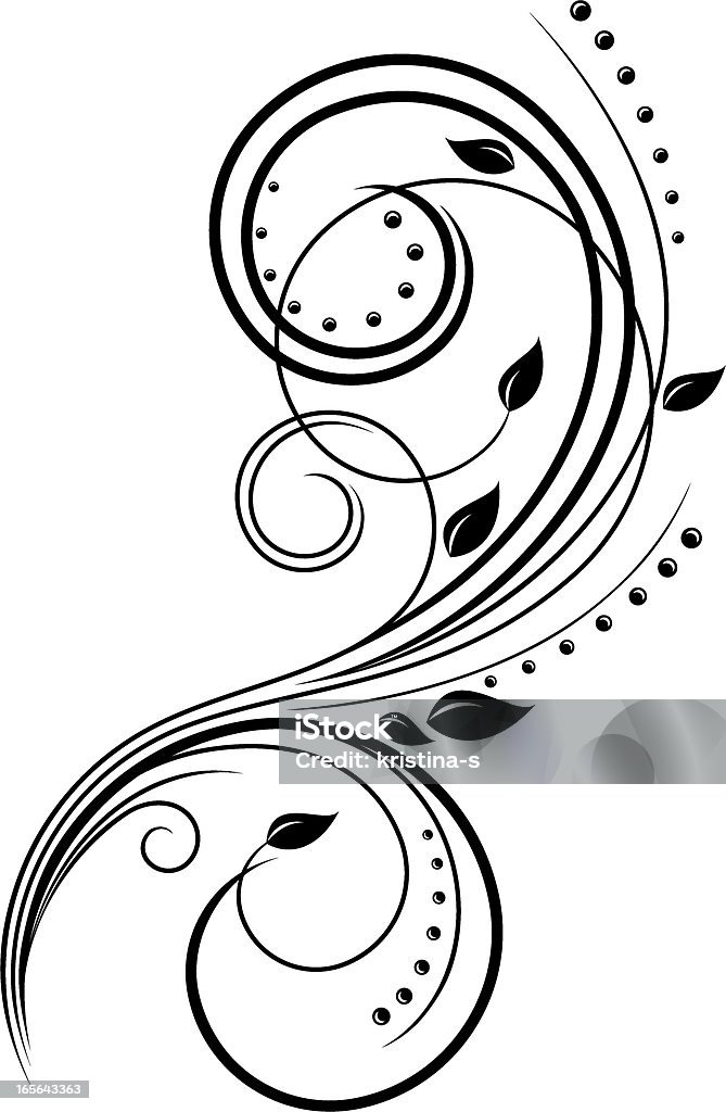 Elegant floral swirl Elegant floral swirl in vector format Black And White stock vector