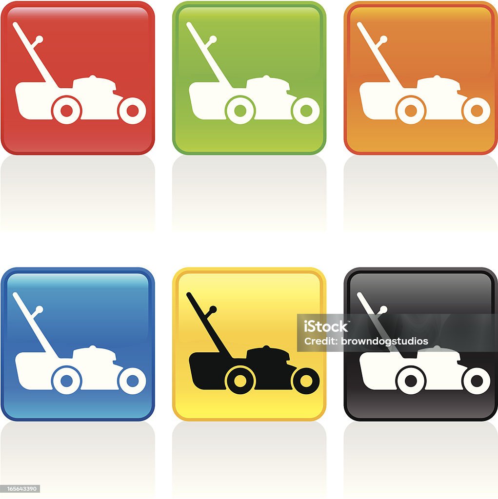 Icône Lawnmower - clipart vectoriel de Blanc libre de droits