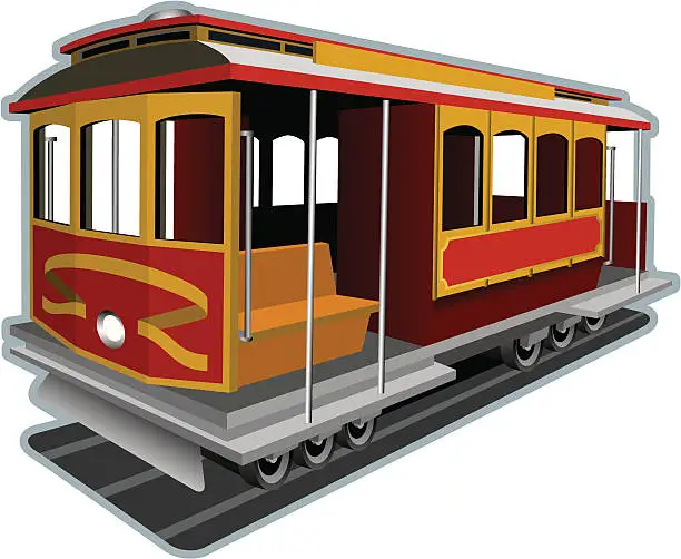 Vector illustration of cable car