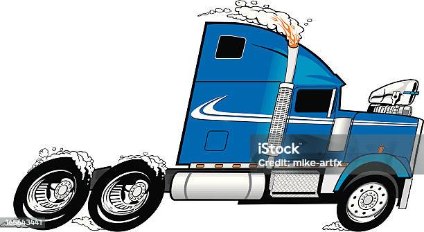 Vetores de Semitruckblue e mais imagens de Caminhão articulado - Caminhão articulado, Carregamento - Frete, Ilustração e Pintura