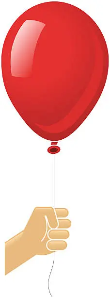 Vector illustration of Fist with red Balloon