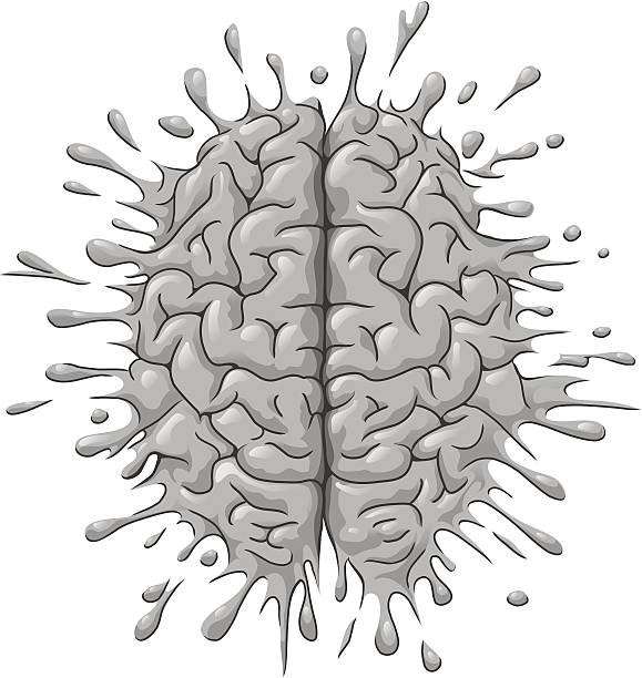 Splattered brain vector art illustration