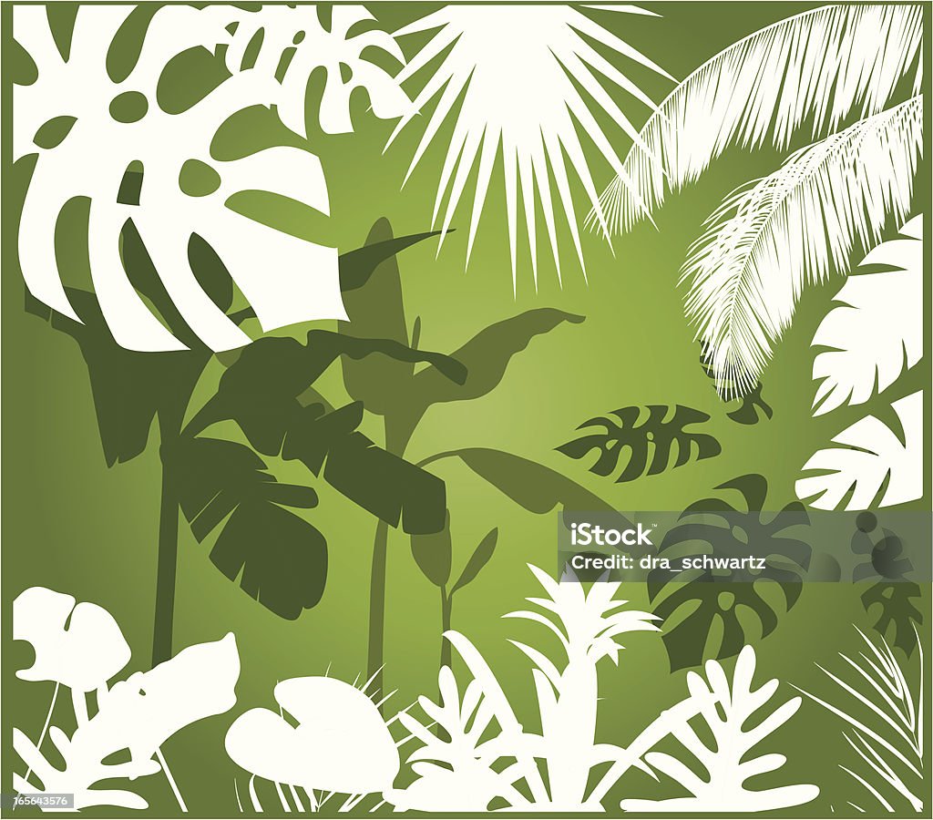 Fond tropical - clipart vectoriel de Bananier libre de droits