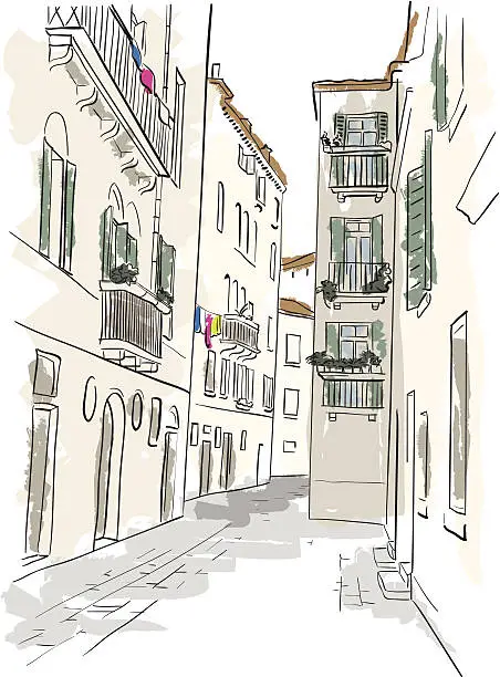 Vector illustration of Italian Alley