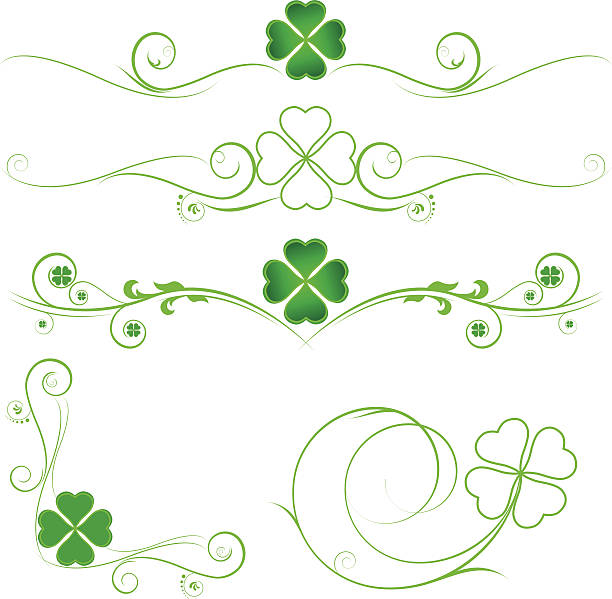 clover design elements vector art illustration