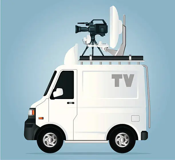 Vector illustration of TV News Van