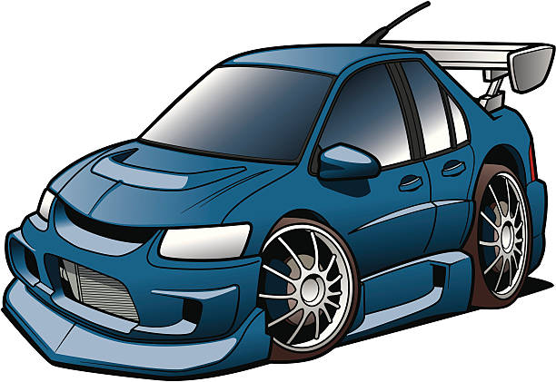 Cartoon Rally Racer vector art illustration