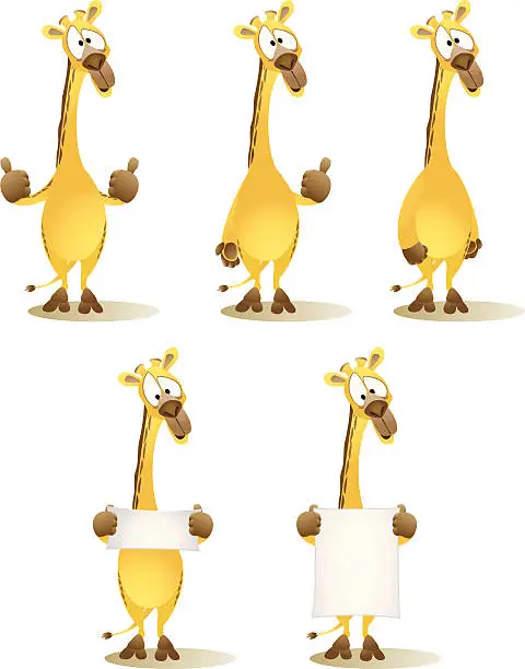 Vector illustration of Giraffe cartoon collection