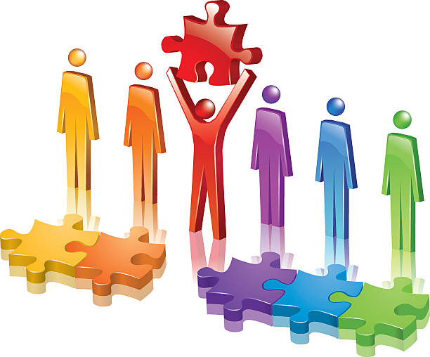 illustrazioni stock, clip art, cartoni animati e icone di tendenza di organizzazione gruppo - three dimensional shape people group of people team