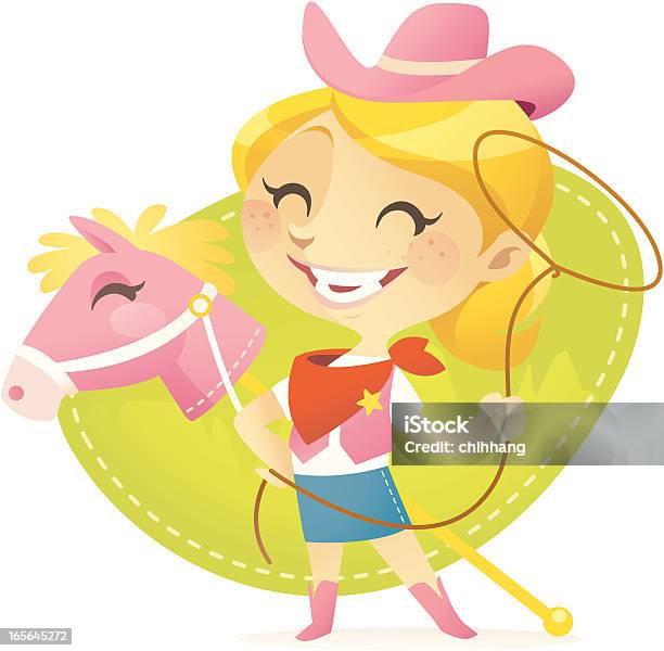 Ilustración De Little Cowgirl Y Más Vectores Libres De Derechos De Niño