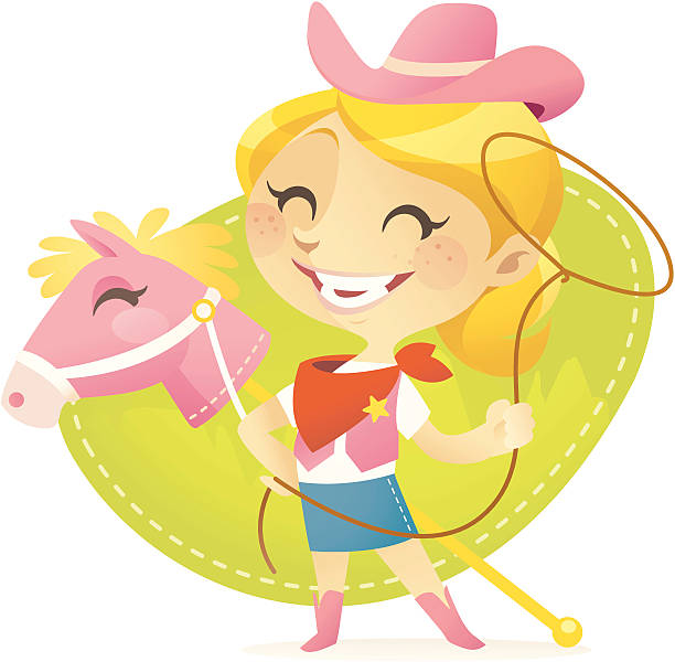 Little Cowgirl http://i172.photobucket.com/albums/w27/chihhang/RelatedImages.jpg girl with cowboy hat stock illustrations