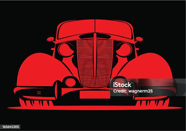 Классический Автомобиль В Красный — стоковая векторная графика и другие изображения на тему Автомобиль - Автомобиль, 1930-1939, Векторная графика
