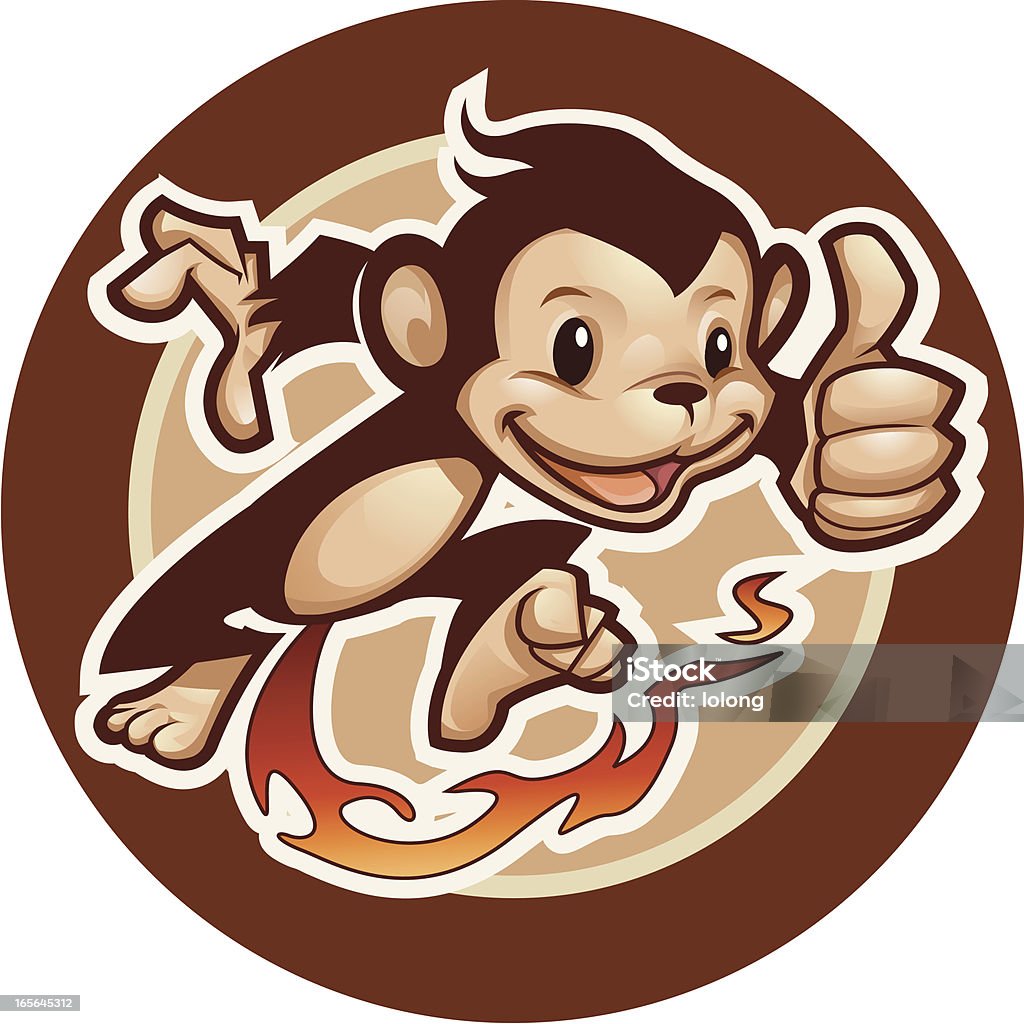 Macaco de fogo - Vetor de Macaco royalty-free