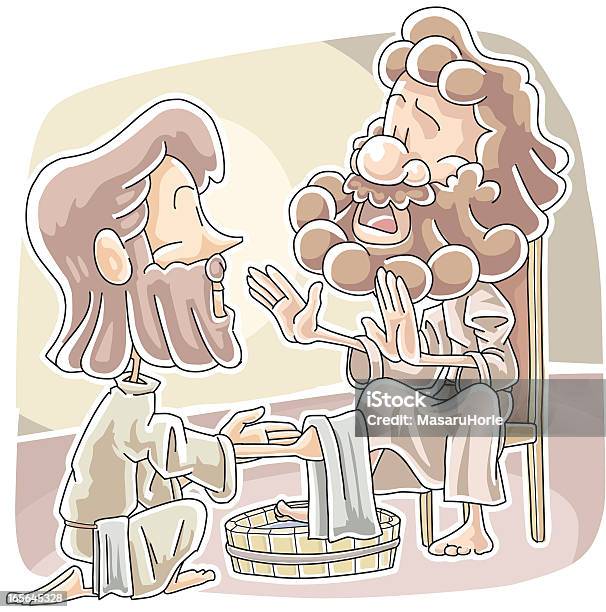 The Master Washes His Servants Feet Stock Illustration - Download Image Now - Jesus Christ, Washing, Peter the Apostle