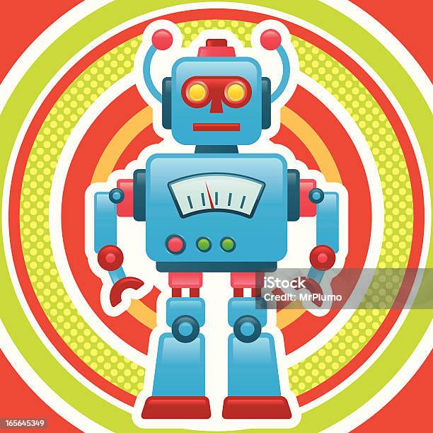 Retro Robot Stock Illustration - Download Image Now - Cartoon, Design Element, Electronics Industry