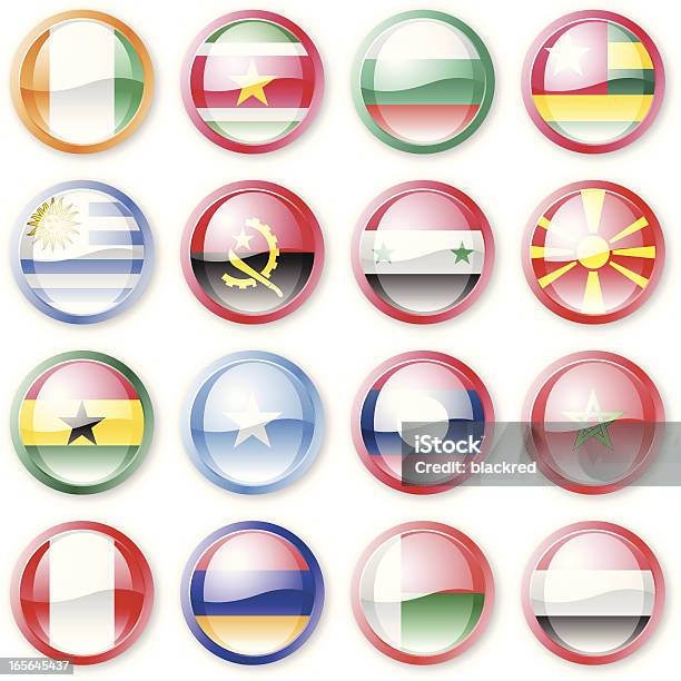 National Flag Buttons Stock Illustration - Download Image Now - All Middle Eastern Flags, Angola, Angolan Flag