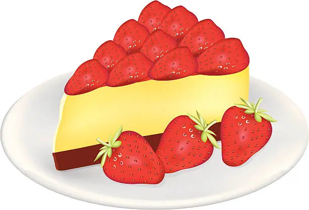 Vector illustration of Strawberry Cheesecake