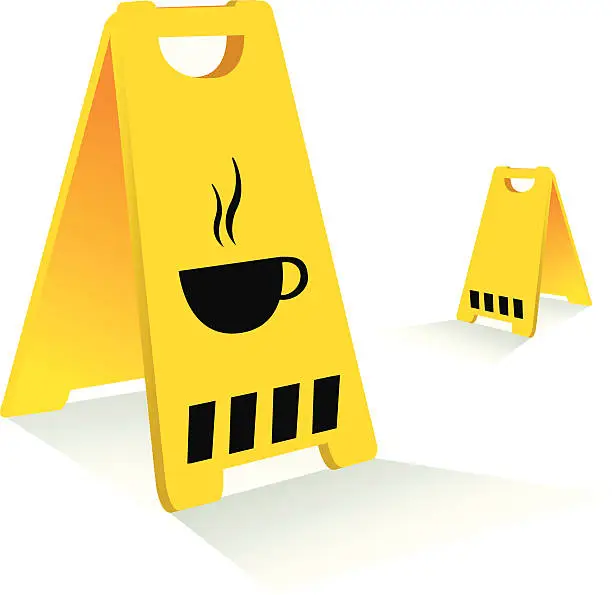 Vector illustration of caution hot drink