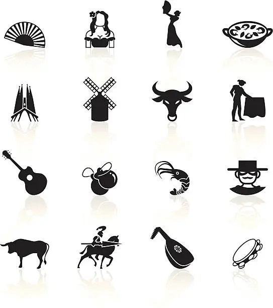 Vector illustration of Black Symbols - Spain