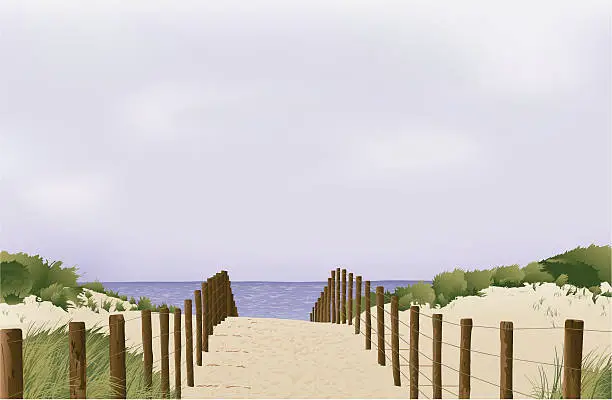 Vector illustration of sand dunes in Holland