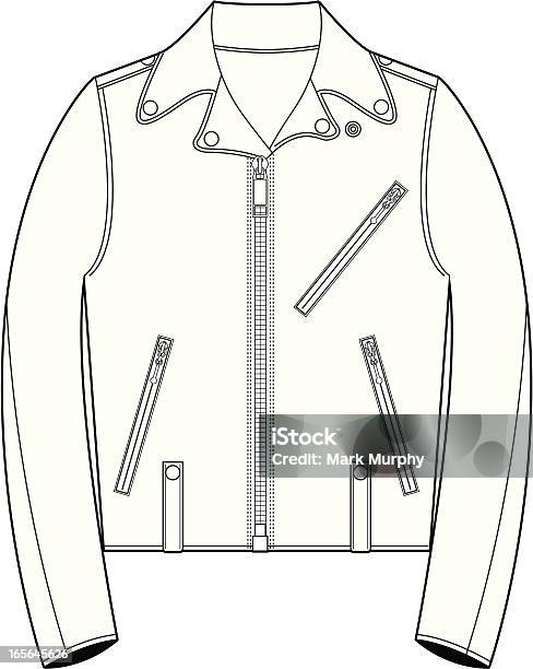 Wieku Pięćdziesięciu Lat Stylu Kurtka Motocyklowa Szablon - Stockowe grafiki wektorowe i więcej obrazów 1950-1959