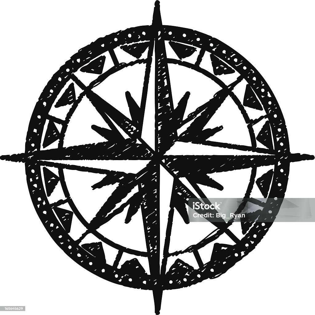 Skizzenhafte compass rose - Lizenzfrei Kompassrose Vektorgrafik