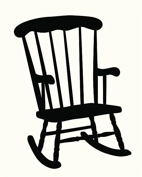 Vector illustration of Rocking Chair Vector Silhouette