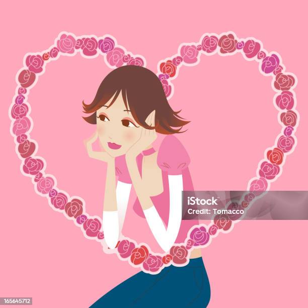 Girl In Love — стоковая векторная графика и другие изображения на тему I Love You - английское словосочетание - I Love You - английское словосочетание, Векторная графика, Взрослый