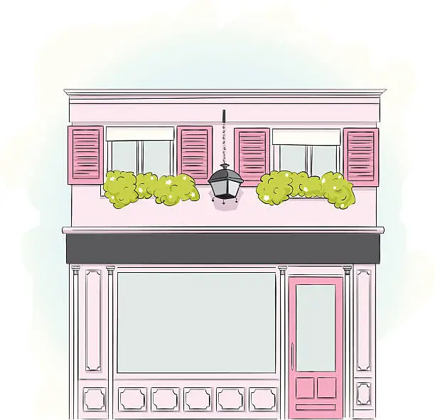 Vector illustration of Pink Storefront