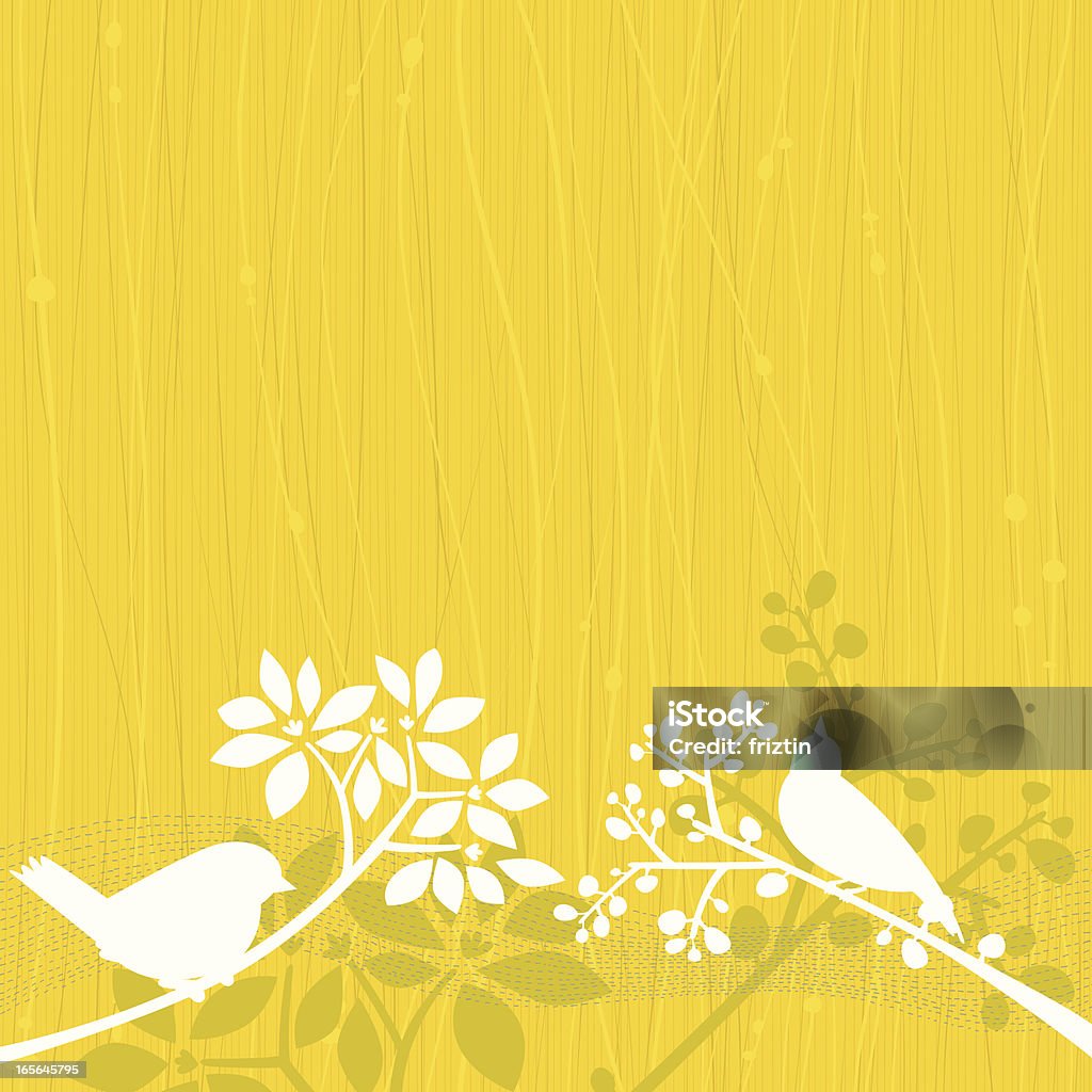 Aves fundo amarelo - Royalty-free Pássaro arte vetorial