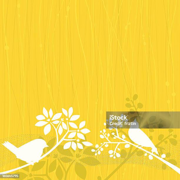 Aves Fundo Amarelo - Arte vetorial de stock e mais imagens de Pássaro - Pássaro, Moldura - Composição, Plano de Fundo