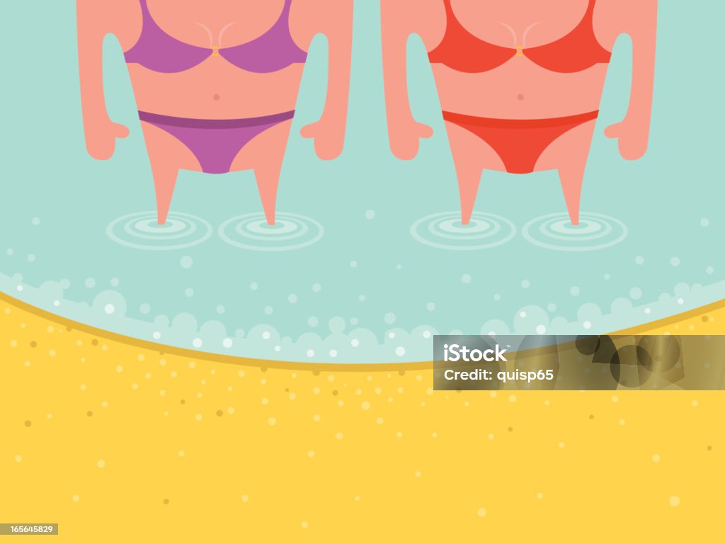 Lesbiennes Couple sur la plage - clipart vectoriel de Adulte libre de droits