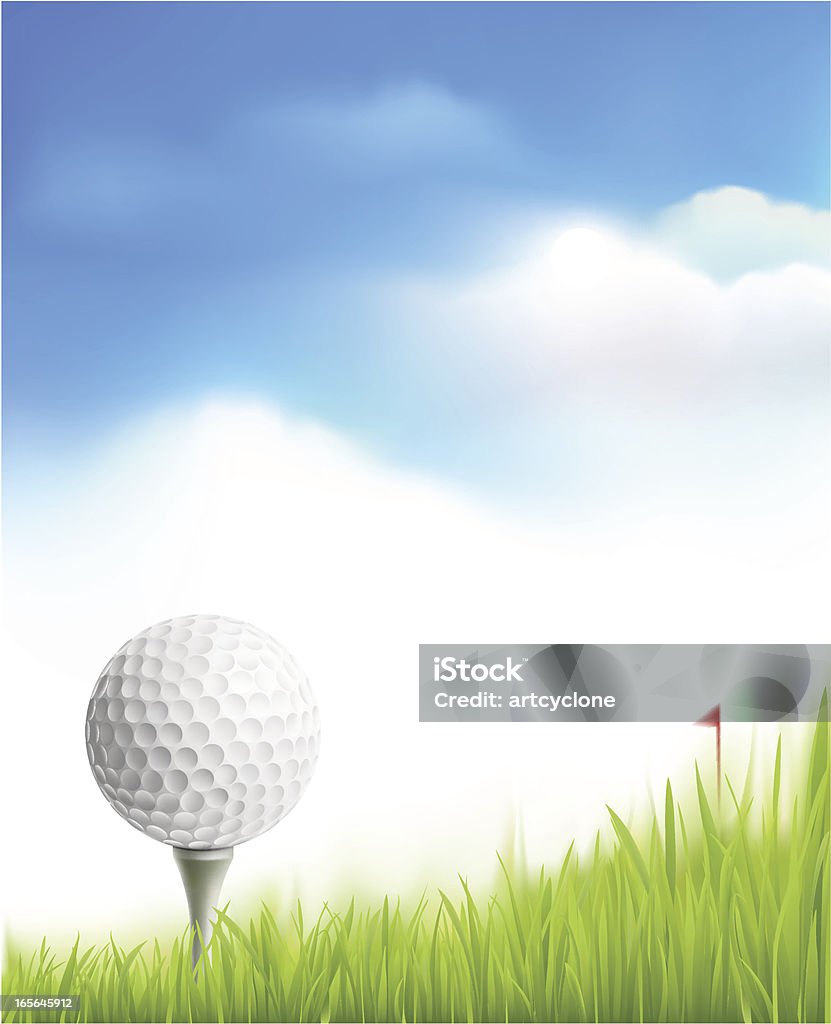Golf Ball und Flagge - Lizenzfrei Bildhintergrund Vektorgrafik