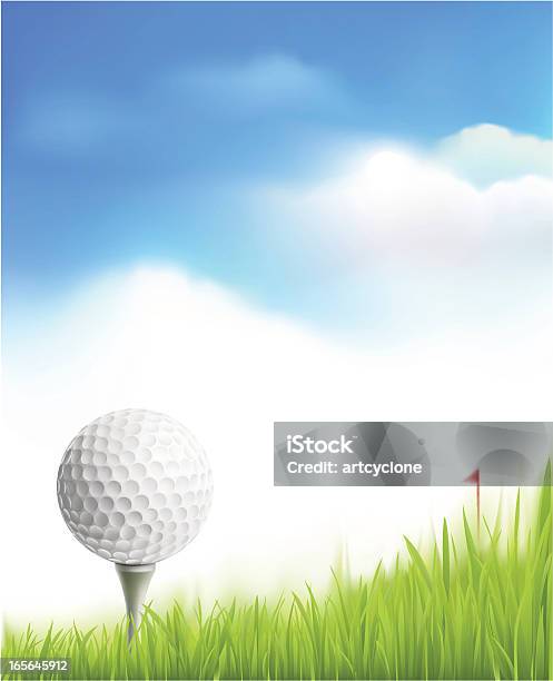 Golf Ball Und Flagge Stock Vektor Art und mehr Bilder von Bildhintergrund - Bildhintergrund, Golf, Golfball