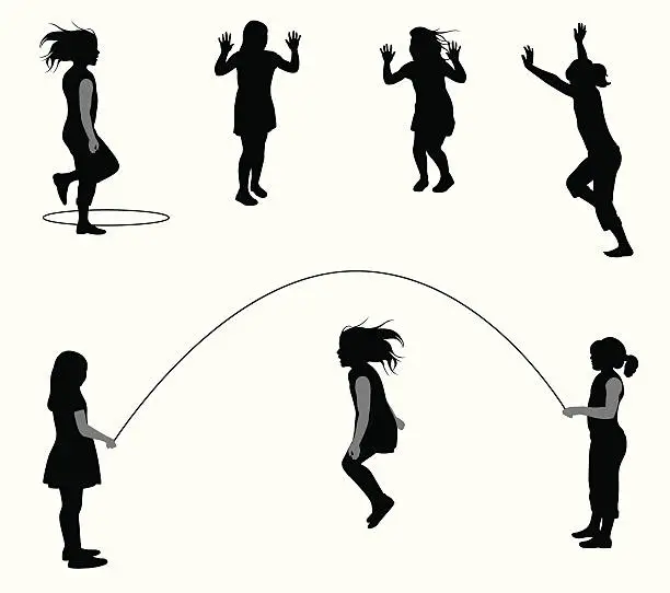 Vector illustration of Skipping Rope Vector Silhouette