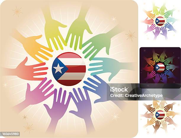 Круг Руки Америка — стоковая векторная графика и другие изображения на тему Держать - Держать, Звёздно-полосатый флаг, Люди
