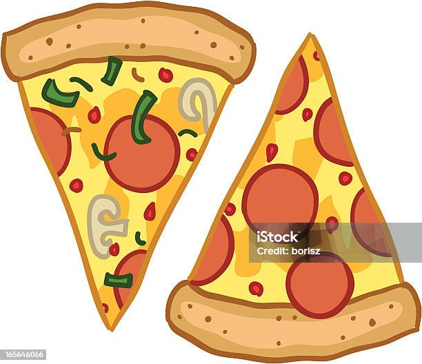 Fatia De Pizza - Arte vetorial de stock e mais imagens de Alimentação Não-saudável - Alimentação Não-saudável, Almoço, Banda desenhada - Produto Artístico