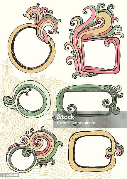 Curly Images En Couleur Vecteurs libres de droits et plus d'images vectorielles de Abstrait - Abstrait, Arrière-plan net, Carré - Forme bidimensionnelle