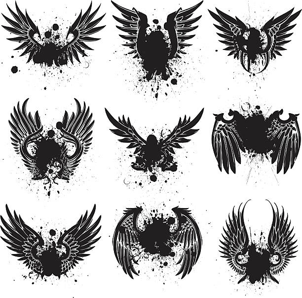 spread wing splatter vector art illustration