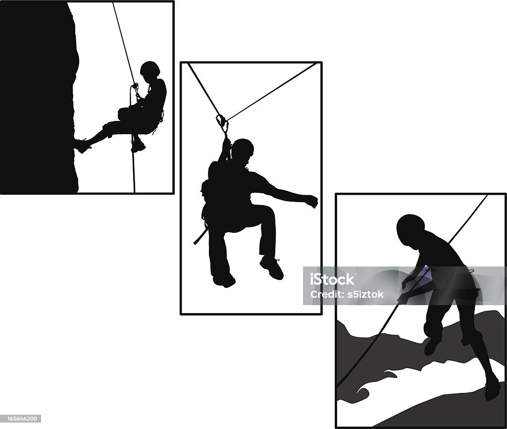 Rappeling - clipart vectoriel de Alpinisme libre de droits