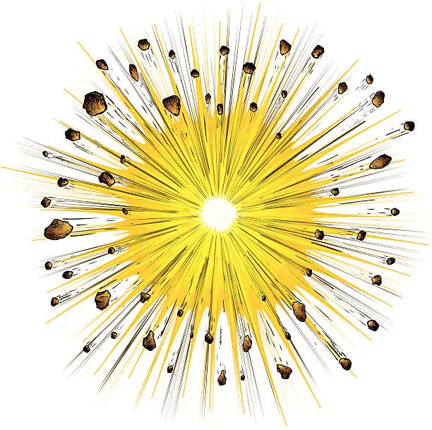 Vector illustration of Explosion on white