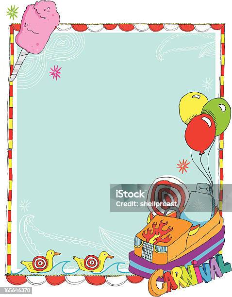 Carnival Border Stock Illustration - Download Image Now - Balloon, Bumper Car, Cartoon
