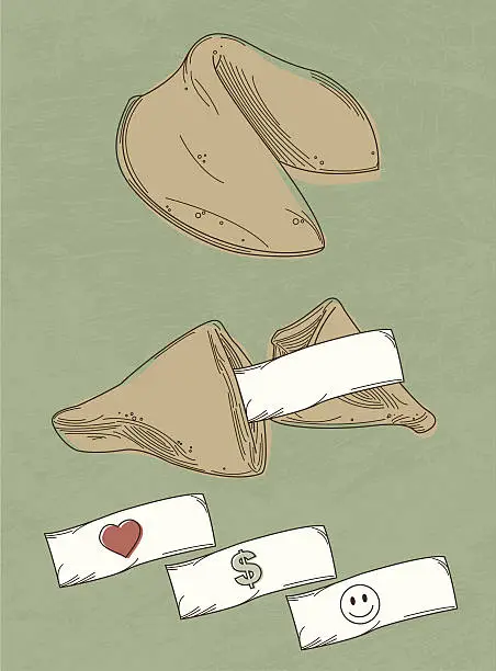 Vector illustration of Lucky Fortune Cookies