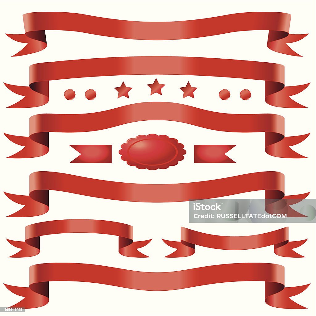 Simple Tail For Ribbon Red Double Tail Ribbons Stock Illustration - Download Image Now - Arts ...